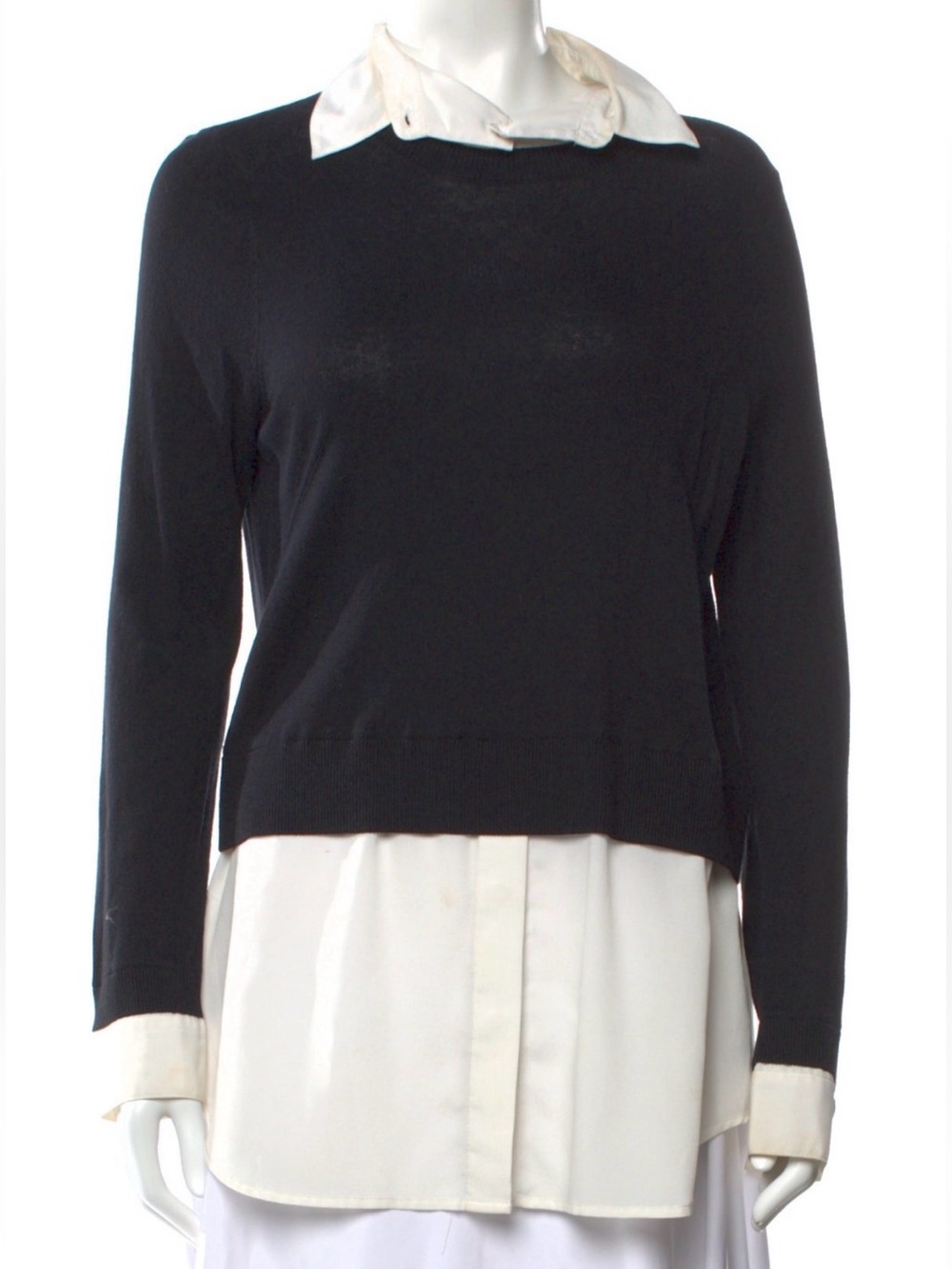 Sandro Black silk Crewneck Women's Sweater
